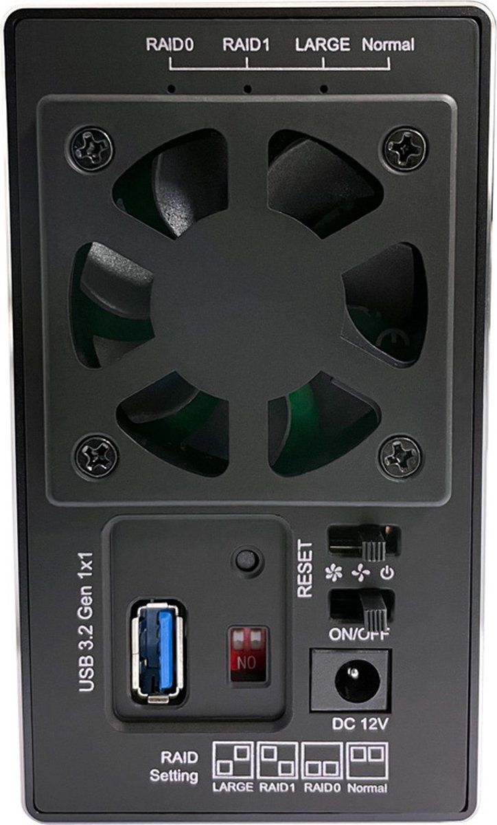 Lc power lc 35u3 raid 2 externe behuizi 3 orig - LC-Power Lc-35U3-RAID-2 Externe USB-A 5Gbps Schijfbehuizing (zwart)