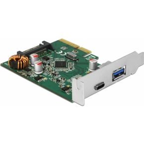 Delock 1x usb c 1x usb a 2 orig - DeLOCK PCIe 1x USB C 1x USB A USB-controller 1-poorts USB-kaart