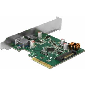 Delock 1x usb c 1x usb a 3 orig - DeLOCK PCIe 1x USB C 1x USB A USB-controller 1-poorts USB-kaart