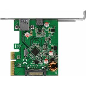 Delock 1x usb c 1x usb a 4 orig - DeLOCK PCIe 1x USB C 1x USB A USB-controller 1-poorts USB-kaart