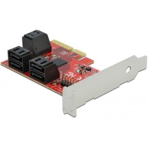 Delock 89042 6 poorts sata pci expres 2 orig - Delock 6 Port SATA PCI Express X4 Card Low 6-poorts Opslagcontroller