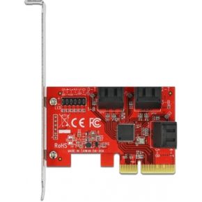 Delock 89042 6 poorts sata pci expres 3 orig - Delock 6 Port SATA PCI Express X4 Card Low 6-poorts Opslagcontroller