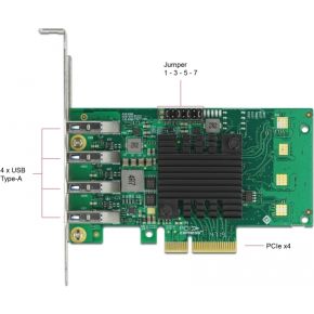 Delock 89048 pci express x4 kaart naa 4 orig - DeLock 89048 4-poorts USB-kaart