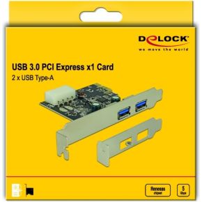 Delock 89243 pci express x1 kaart 2 4 orig - DeLock 89243 2-poorts USB-kaart