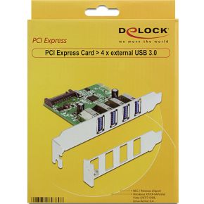Delock 89360 pci express x1 kaart naa 4 orig - DeLock 89360 4-poorts USB-kaart