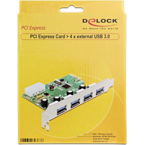 Delock 89363 pci express x1 kaart naa 3 orig - DeLock 89363 4-poorts USB-kaart