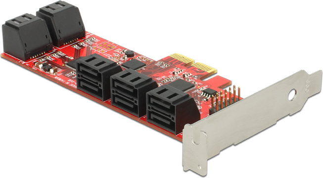 Delock pci express x2 card 10 x 3 orig - DeLock 89384 10-poorts Opslagcontroller