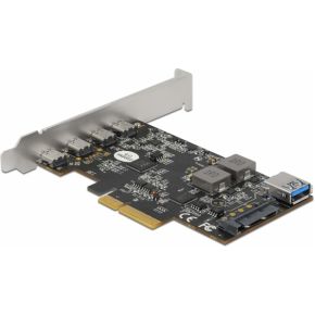 Delock pci express x4 naar 4 x 2 orig - DeLOCK PCI Express x4 naar 4 x USB Type-C 1 x USB 1-poorts USB-kaart