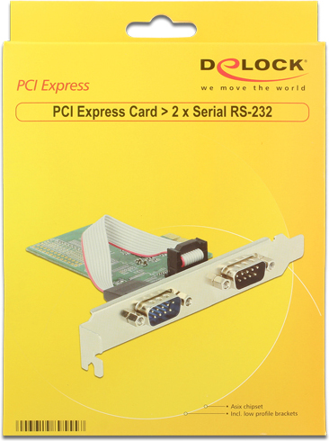 Delock seriele rs232 pci express kaar 4 orig - DeLOCK Seriële Rs232 PCI-Express Kaart Met 2 9-Pins Seriële kaart