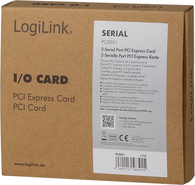Logilink pc0031 pci express 2x seriele 5 orig - Logilink PC0031 Seriële kaart