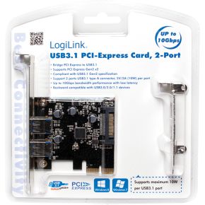 Logilink pc0080 5 orig - Logilink PC0080 2-poorts USB-kaart