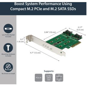 Startech com 3 poorts m 2 ssd 8 orig - StarTech.com PEXM2SAT32N1 M.2-adapterkaart