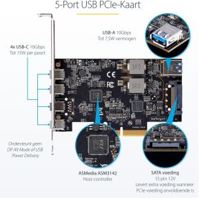 Startech com 5 port usb kaart usb 7 orig - StarTech.com PS4C3IA3-USB-C-CARD 1-poorts USB-kaart