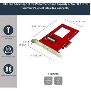 Startech com u 2 naar adapter voor 7 orig - StarTech.com U.2 naar PCIe adapter voor 2.5 1-poorts Opslagcontroller