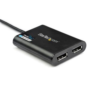 Startech com usb naar dual adapter 4k 2 orig - StarTech.com USB32DP24K60 1-poorts USB-kaart