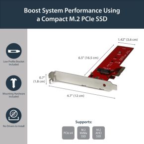 Startech com x4 pci express naar m 8 orig - StarTech.com PEX4M2E1 M.2-adapterkaart