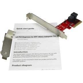 Startech com x4 pci express naar sff 5 orig - StarTech.com x4 PCI Express naar SFF-8643 1-poorts Opslagcontroller