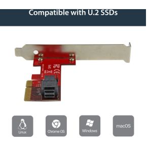 Startech com x4 pci express naar sff 7 orig - StarTech.com x4 PCI Express naar SFF-8643 1-poorts Opslagcontroller
