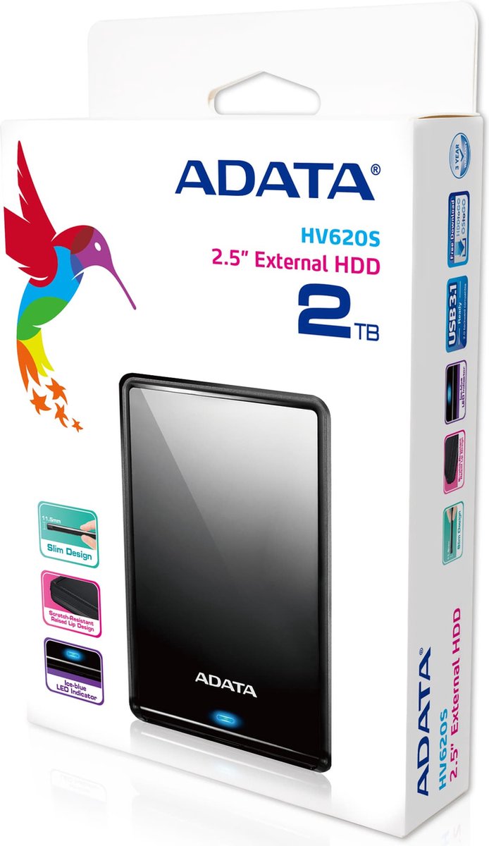 Adata Ahv620S 2 Tb Zwart Externe Harde Schijf externe opslag - afbeelding 6