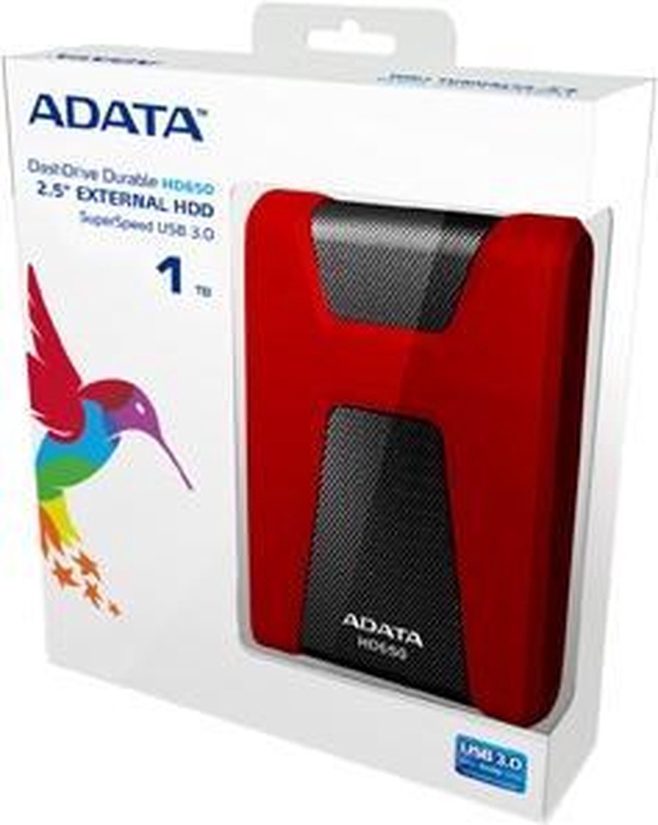HD650 1TB Rugged Portable Hard Drive Rood - afbeelding 2