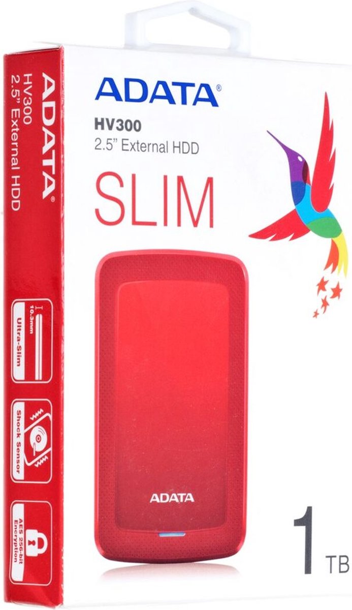 Adata Hv300 Externe Harde Schijf 1Tb - Rood externe opslag - afbeelding 5