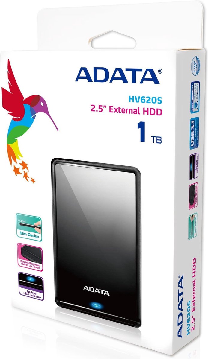 Adata Hv620S 1 Tb Zwart Externe Harde Schijf externe opslag - afbeelding 6