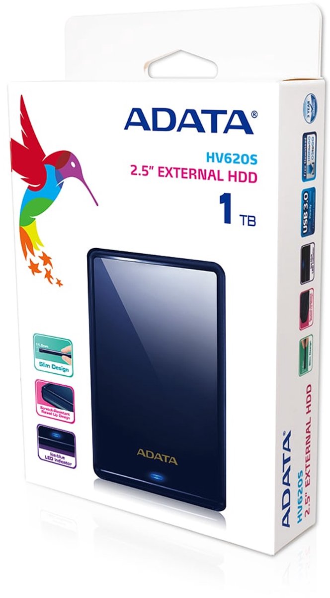 Adata Hv620S 1Tb Blauw Externe Harde Schijf externe opslag - afbeelding 2