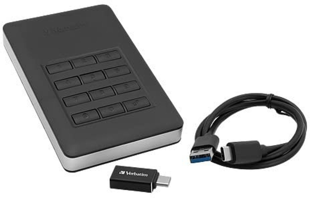 Draagbare Draagbare Harde Schijf 1Tb Met Aes 256-Bits Beveiliging En Ingebouwd Toetsenblok