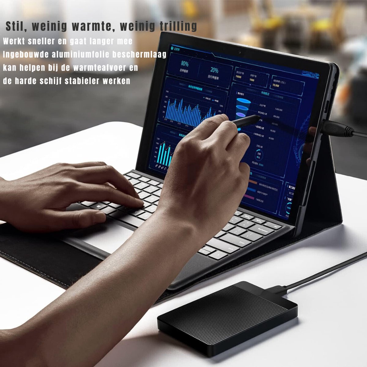 DYNA External Hard Drive 4TB HDD USB 3.0 Black - afbeelding 8