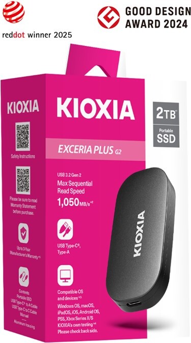 Externe ssd harde schijf kioxia exceri 2 orig - Externe Kioxia EXCERIA PLUS G2 Portable, USB 2TB Externe SSD (Black)