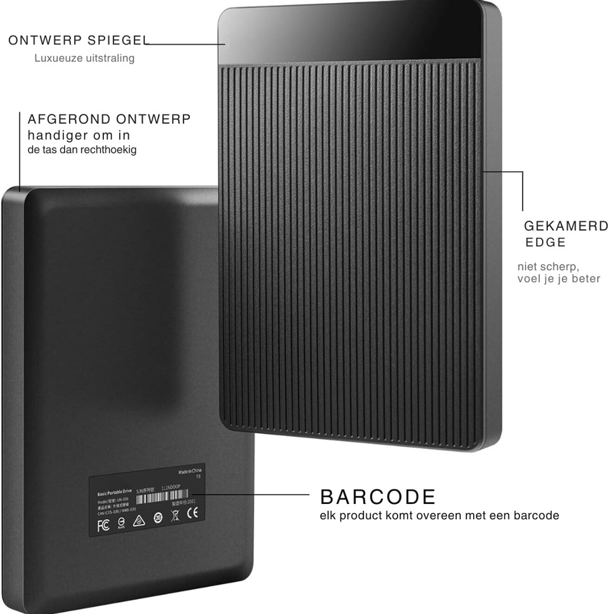 Florixa HD2510 Portable External Hard Drive - 4TB - USB 3.0 - Black - afbeelding 6