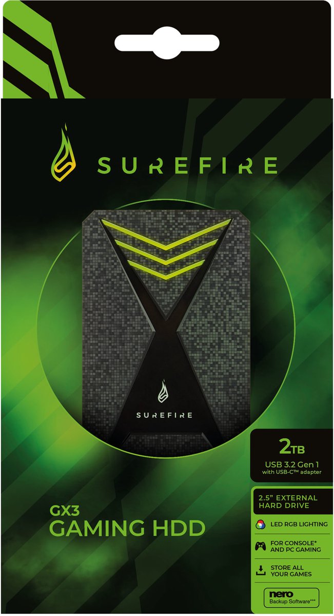 Hard Drive Verbatim Surefire Gx3 Gaming 2 Tb externe opslag - afbeelding 4