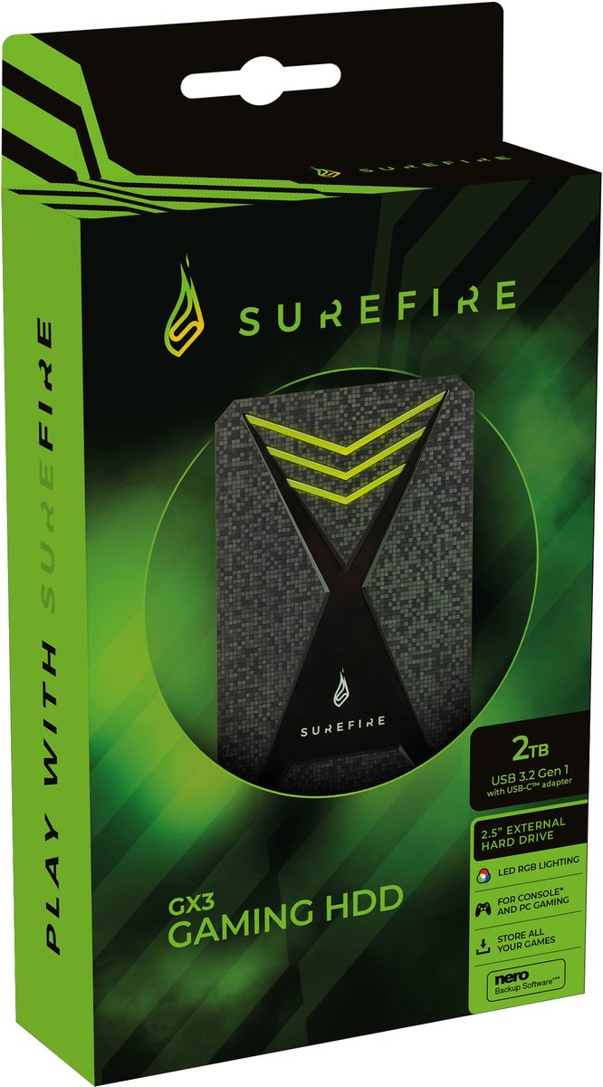 Hard Drive Verbatim Surefire Gx3 Gaming 2 Tb externe opslag - afbeelding 5