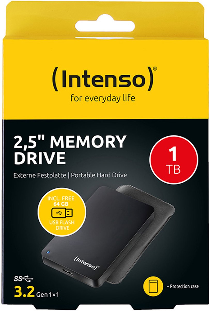 Intenso Memory Drive Bonus Pack 1TB Portable HDD + 64GB USB 2.0 Stick - afbeelding 6