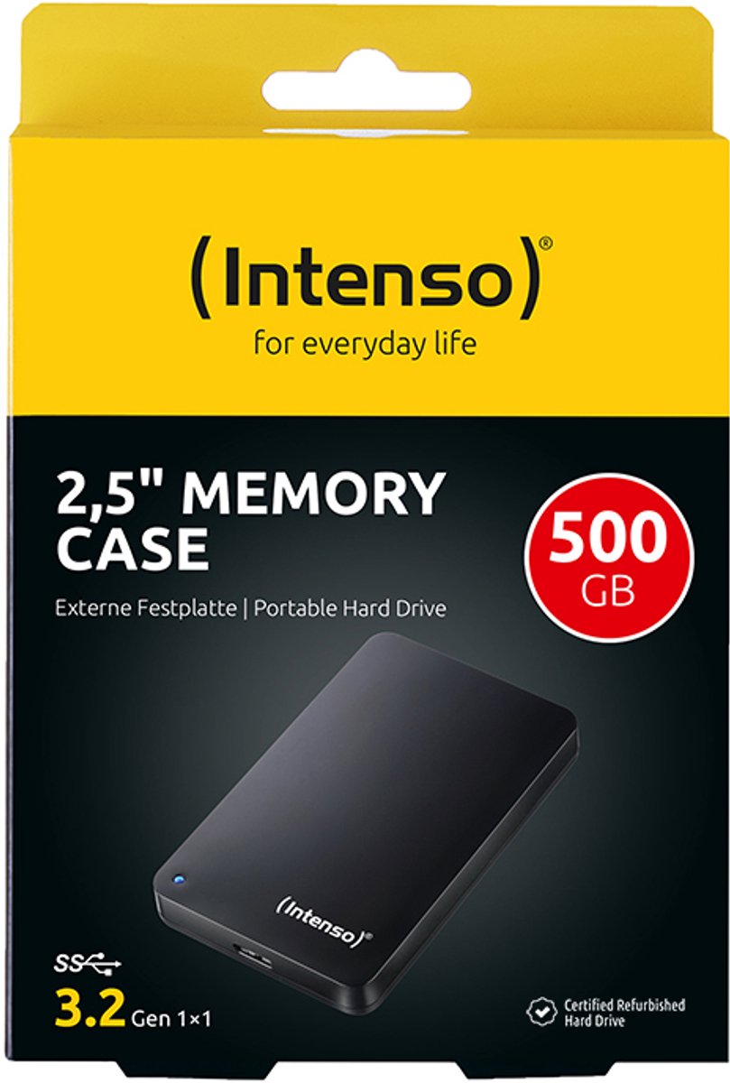 Intenso International GmbH (Intenso) 2,5 Inch Memory Case 500Gb - Portable Hdd - 500Gb - Usb 3.2 Super externe opslag - afbeelding 3