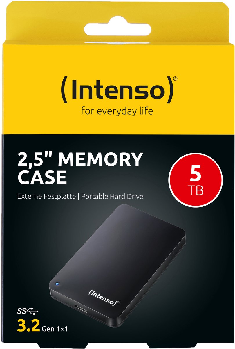 Intenso International GmbH (Intenso) 2,5Inch Memory Case 5 Tb - Portable Externe Hdd - 5Tb - Usb 3.2 Super externe opslag - afbeelding 4