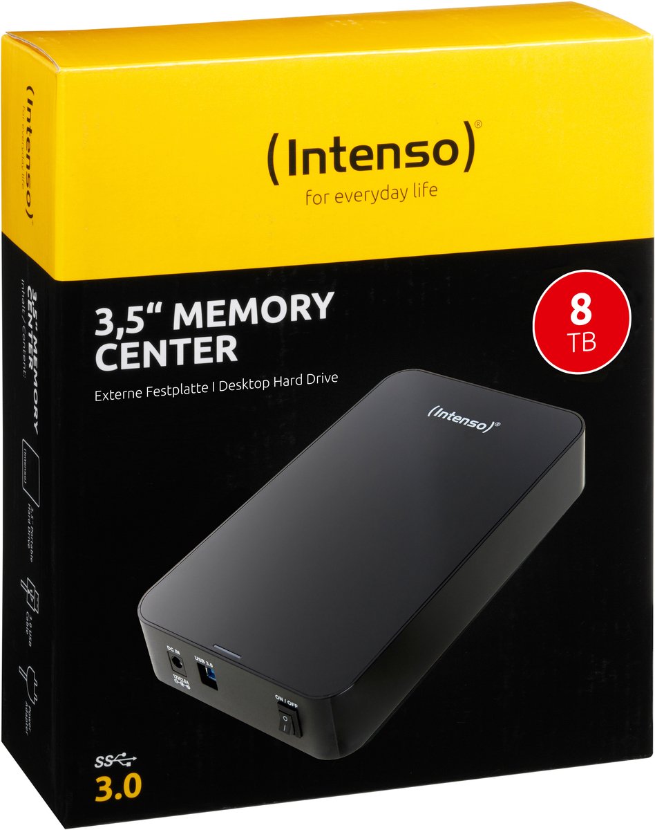 Intenso International GmbH (Intenso) 3,5Inch Memory Center 8Tb - Externe Hdd - 8Tb - Usb 3.0 Super Speed externe opslag - afbeelding 4
