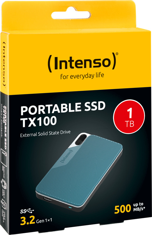 Intenso rugged portable ssd tx100 1tb 3 orig - Intenso TX100 Portable USB 3.2 Gen 1 1TB Externe SSD (Grey-Blue)