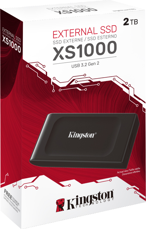 Kingston xs1000 2 tb 4 orig - Kingston XS1000 Portable USB 3.2 Gen 2 2TB Externe SSD (Black)