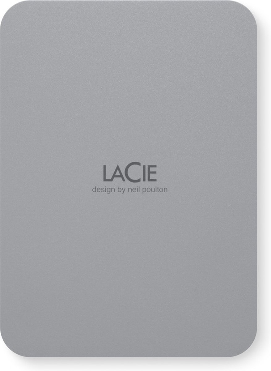 LaCie Lacie Mobile Drive Secure Externe Harde Schijf 2 Tb Usb Type-C 3.2 Gen 1 (3.1 Gen 1) Grijs
