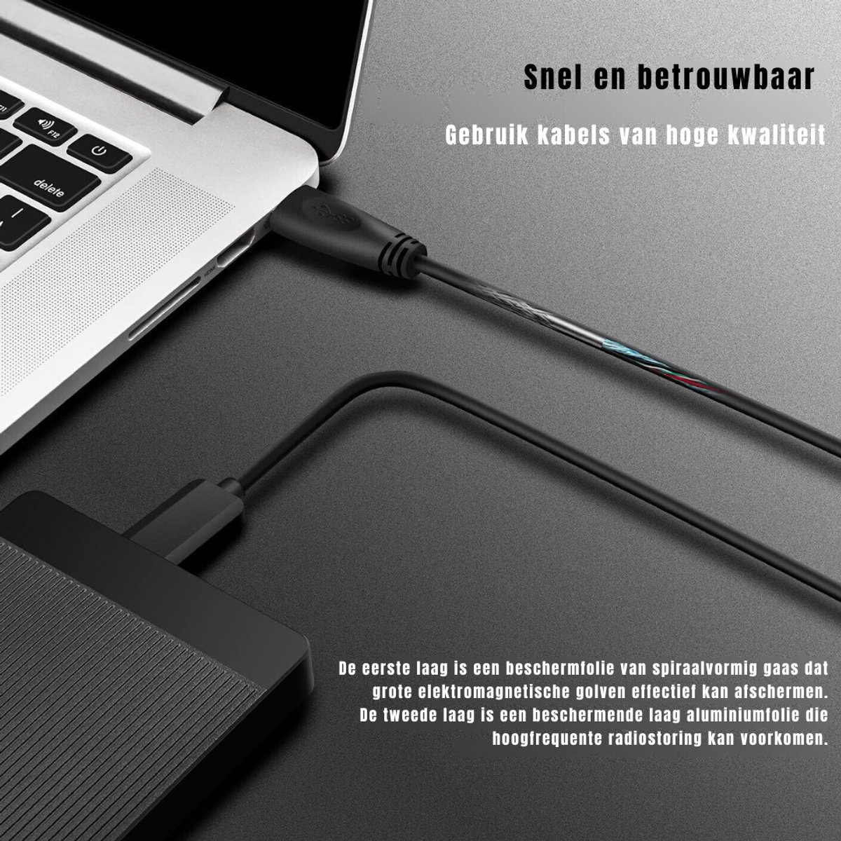 Nexvo 500GB Ultra Slim Draagbare Harde Schijf Zwart - afbeelding 4
