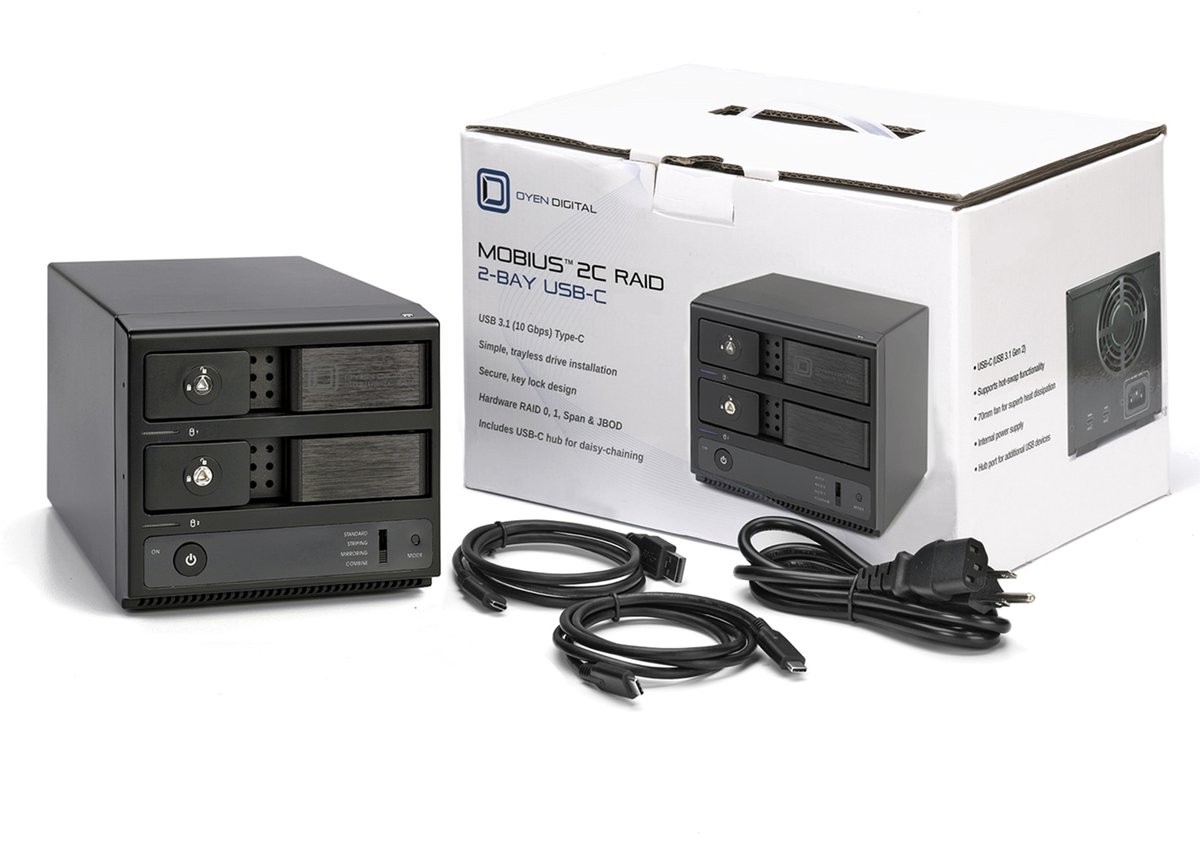 Oyen Digital Mobius 2C Raid 2-Bay Usb-C Hdd - 48Tb externe opslag - afbeelding 3