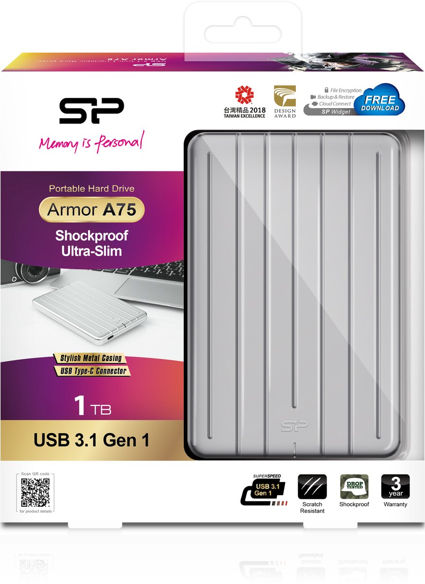 Silicon Power 1Tb Rugged Armor A75 Schokbestendig, 2.5 Inch Type-C/ Usb 3.0 externe opslag - afbeelding 2