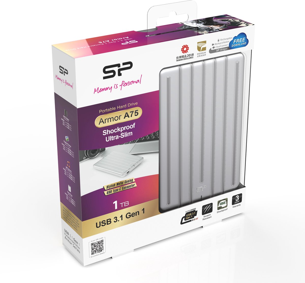 Silicon Power 1Tb Rugged Armor A75 Schokbestendig, 2.5 Inch Type-C/ Usb 3.0 externe opslag - afbeelding 3