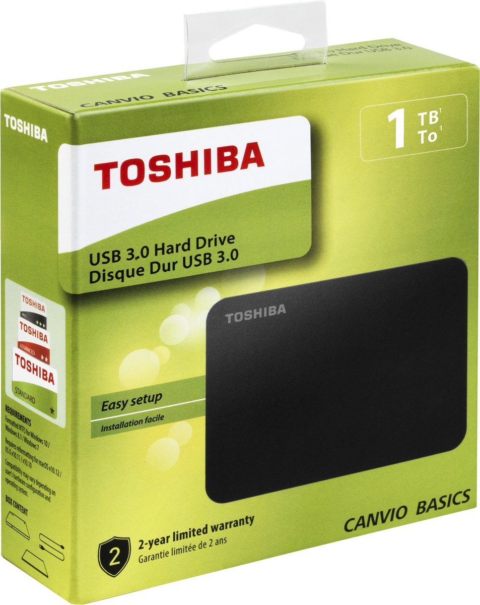 Toshiba Toshiba Canvio Basics 1Tb - Externe Harde Schijf / Zwart