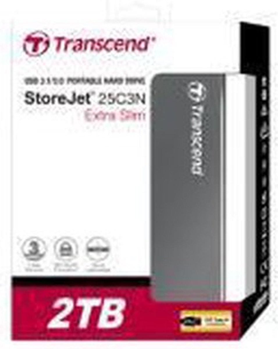 Transcend Storejet® 25C3N – 2 Tb Externe Harde Schijf (2,5 Inch) Usb-A 3.2 Gen externe opslag - afbeelding 4