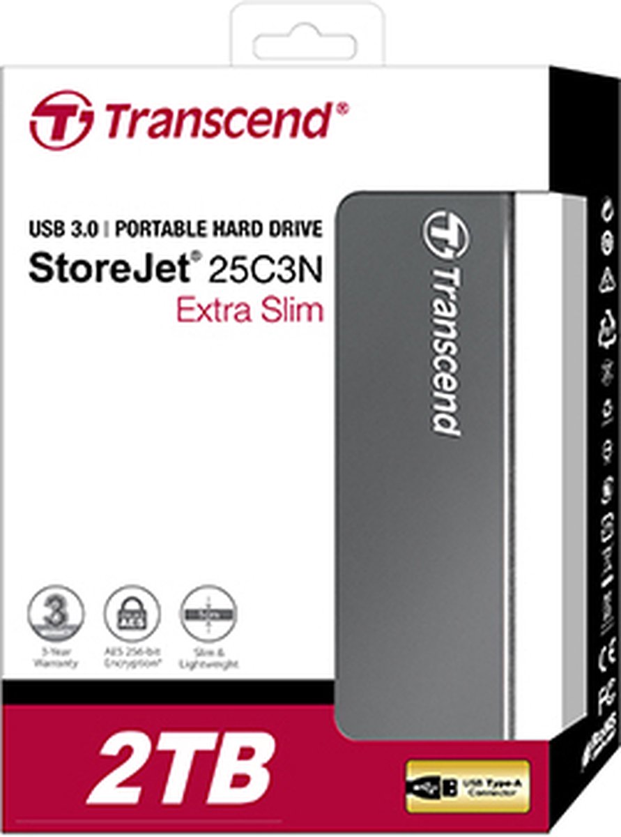 Transcend Storejet® 25C3N – 2 Tb Externe Harde Schijf (2,5 Inch) Usb-A 3.2 Gen externe opslag - afbeelding 7