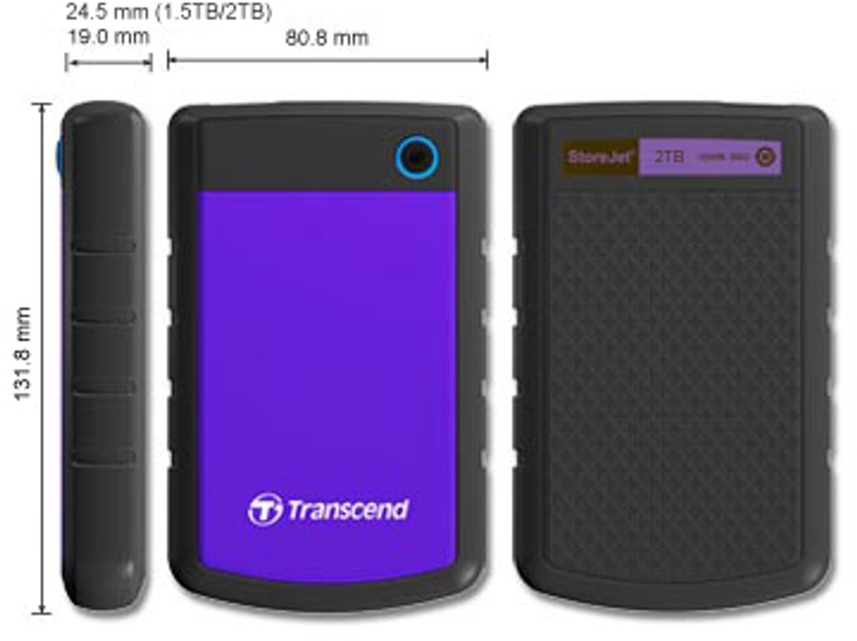 Transcend Storejet 25H3 Rugged - Externe Harde Schijf - 2 Tb externe opslag - afbeelding 8