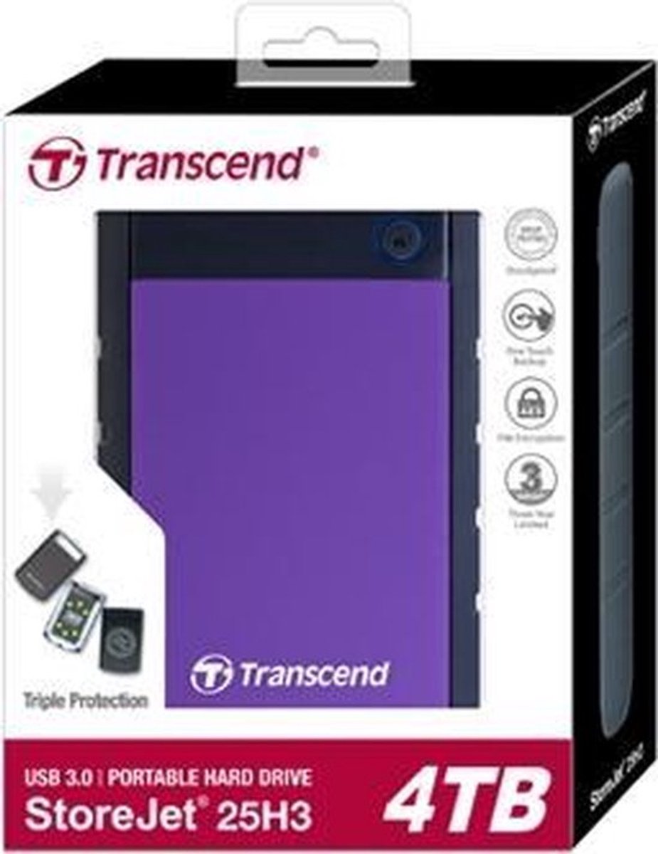 Transcend Storejet 25H3 Rugged - Externe Harde Schijf - 4 Tb externe opslag - afbeelding 12