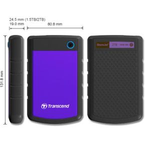 StoreJet 25H3 2TB Portable External Hard Drive Purple - afbeelding 2